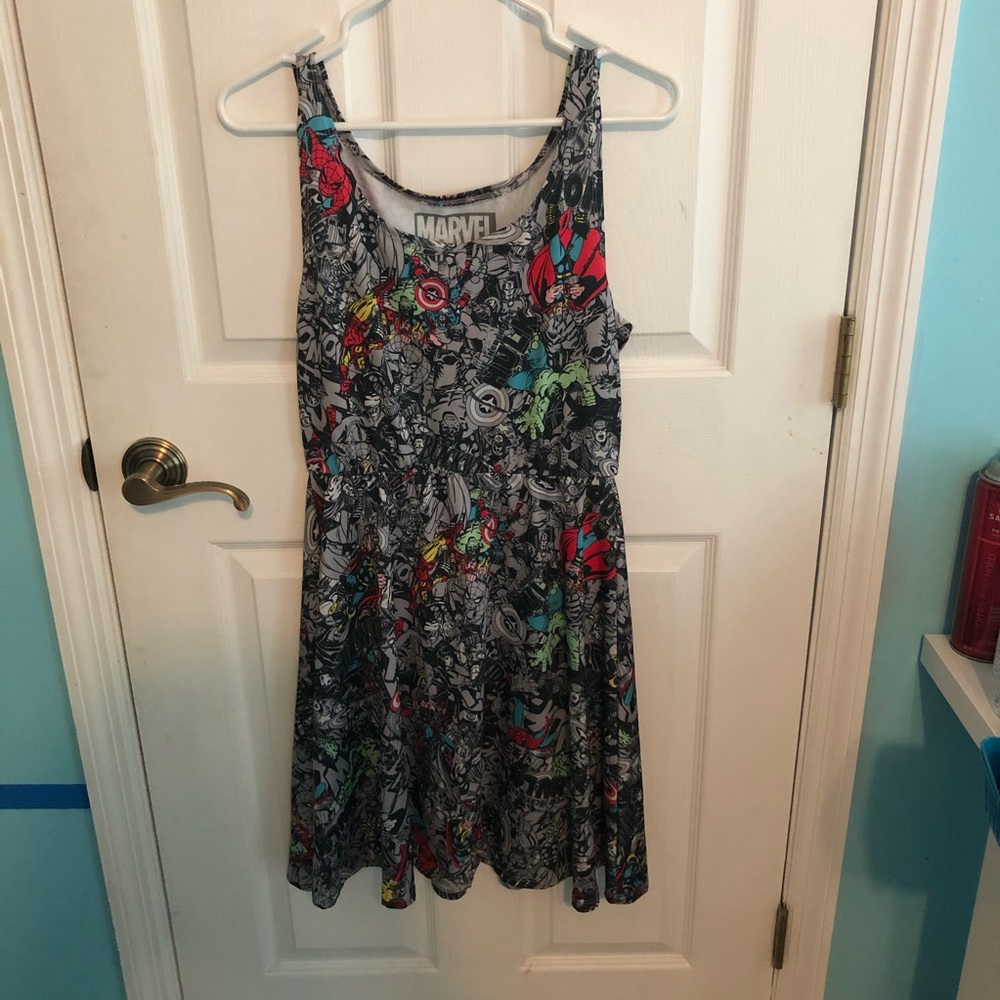 Marvel Studios Skater Dress With Character Collage